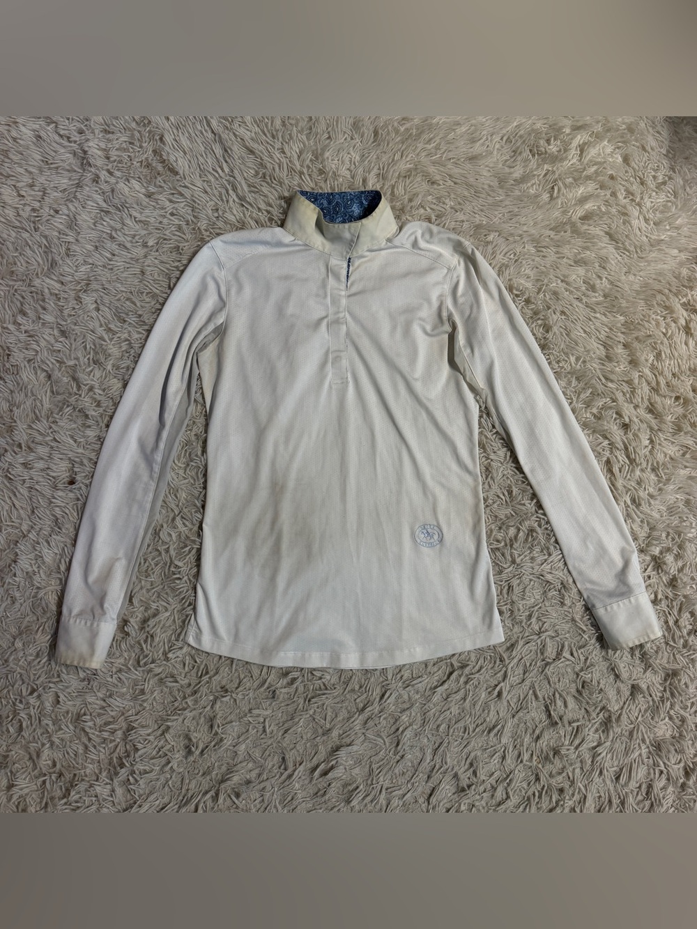 Women’s Small White Essex Classics Long Sleeve Horseback Riding Show Shirt